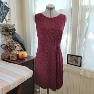 Loft Sleeveless Jersey Red Black Cheetah Animal Print Petite Medium Mini Dress